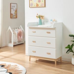 Commode &agrave; langer Sarievn 100 x 80 x 53 cm blanc [en.casa]