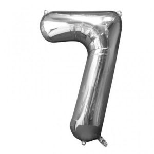 Amscan Ballon Mylar Argent Chiffre 7 - Taille Unique