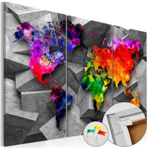 Artgeist Tableau en liège - Symmetry of the World [Cork Map] 60x40