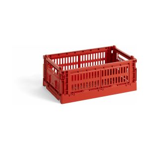 Hay Panier en mati&egrave;re recycl&eacute;e rouge S Colour Crate