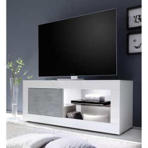 Homemania Support de télévision Basic - Blanc - 241 x 42 x 84 cm