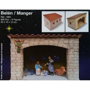 Aedes Kits à monter - Crèche - 22 x 13 x 15 cm - 600 pièces - 6 Figurines