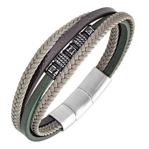 Bracelet Homme All Blacks Bijoux - 682430 Acier et Cuir