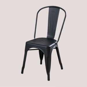 Image de Pack de 4 chaises de salle à manger empilables mates Lix SKLUM Noir