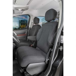 Walser Housse de siège Transporter en tissu pour Peugeot Partner, 2 sièges simples à l'avant