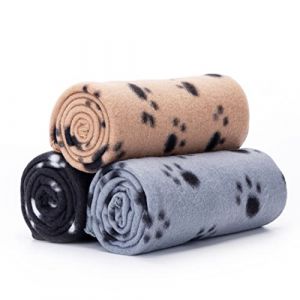 Nobleza - 3 x Couverture en Peluche Douces Tapis pour Chien Chat Lavable, Tapis Chiens Chat Lapins et Autres Animaux de Compagnie, Plaid Polaire Animaux, 75 * 75 cm