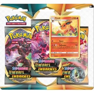 Asmodée Pack 3 boosters Pokémon épée et bouclier - ténèbres embrasées
