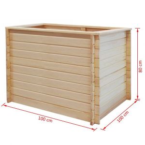 Image de VidaXL Jardinière 100x100x80 cm Bois de pin 19 mm | Brun