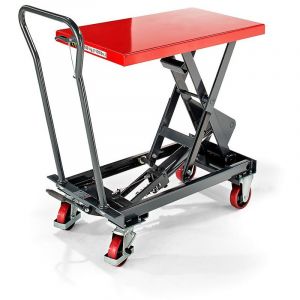 Certeo Chariot &agrave; plate-forme &eacute;l&eacute;vatrice, plage de lev&eacute;e 390 &ndash; 910 mm force 500 kg - Coloris pi&eacute;tement: Gris basalte RAL 7012