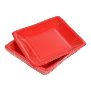 Lot De 20 iettes En Carton "carr&eacute;es" 23cm Rouge Prix
