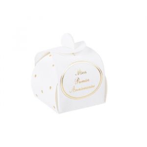 8 Contenants en carton Mon Premier anniversaire 5 x 7 cm - Couleur Blanc - Taille Taille Unique