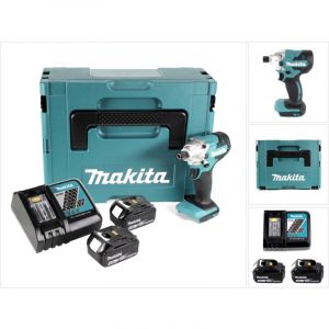 Makita Dtd 156 rmj Clé à choc sans fil 18V 155Nm + 2x batterie 4,0Ah + chargeur + Makpac