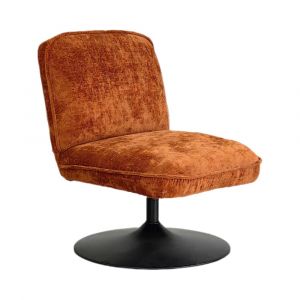 DRAWER Fauteuil pivotant en velours côtelé pied tulipe - Marron - Parbo