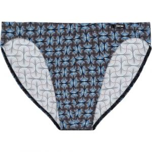 HOM Me Slip Micro Confort Aloys Briefs, Petit Imprim&eacute; De Papyrus Abstrait D&eacute;grad&eacute; De Bleus Et Gris, L EU