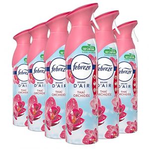 Febreze 6 Aérosols Diffuseur de Parfum Thaï Orchidée, Désodorisant, 300ml