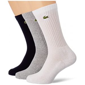 Lacoste Mixte Ra4182 Socks, SILVER CHINE/WHITE-NAVY B, 47-50 EU