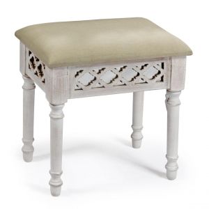 Image de Tabouret Memory Bois patin&eacute; et miroir