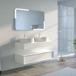 Distribain Meuble de salle de bain FABRIANO 1200 Blanc mat