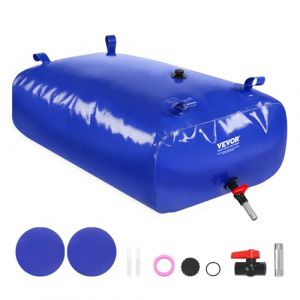 VEVOR Vessie de Stockage d'eau, 330 L, réservoir d'eau Pliable PVC 1000D, conteneur Souple d'eau d'urgence Portable, Sac d'eau Douce de Grande capacité, pour prévention incendies, Camping-Car, Bleu