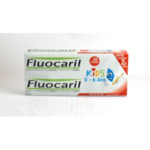 Image de Fluocaril Dentifrice Kids 0 à 6 ans gel Fraise (2 x 50ml)