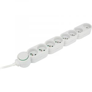 Zenitech Bloc multiprise écoresponsable 8 prises 2P+T Home Green - Blanc
