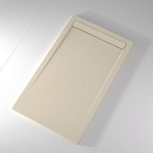 Stano Receveur de douche 90x110 cm extra plat CLEVER en résine surface ardoisée beige