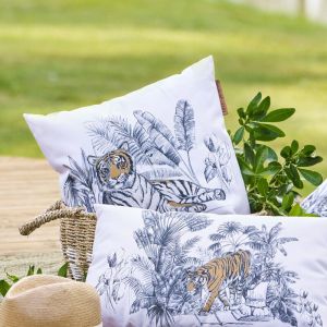 Hesperide Coussin déco d'extérieur "Maoria" motif tigre 40 x 40cm en polyester