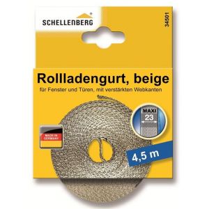 Schellenberg 34501 Sangle de volet roulant pour fenêtre Largeur 23 mm Système Maxi 4,5 m Beige