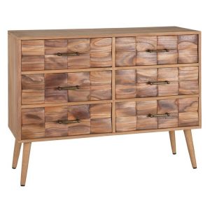 Image de Natacha.b Commode en bois paulownia 6 tiroirs thaïs