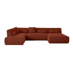 Onyx - canapé panoramique modulable d'angle gauche - 7 places - en tissu mailles 3D - Terracotta