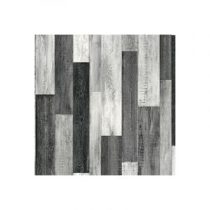 Décoweb Sol Vinyle Link Plus - Imitation parquet noir et blanc - Surface brillante - 4 x 3m