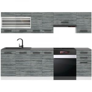 Belini - Cuisine Equipee Complete Lily Muebles de Cuisine Complets - 240 cm. Cuisine Complete avec Plan de Travail, chêne Glamour