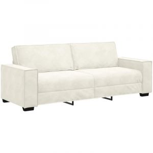VidaXL Canap&eacute; &agrave; 3 places Cr&egrave;me 180 cm Velours