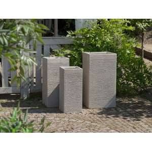 Beliani Grand cache-pot beige rectangulaire Dion