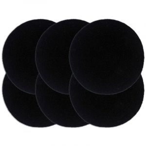 VidaXL Napperons 6 pcs Noir Plain 38 cm Rond Coton