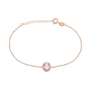 Cleor Bracelet pour femme en Argent 925/1000 serti de morganite - 0.003 g - taille : 173CM - Z0161973