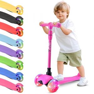 Hurtle Trottinette pour Jeunes Enfants avec Roues LED Illuminantes, Style Tricycle pour Stabilit&eacute;, L&eacute;g&egrave;re, Id&eacute;ale pour Une Utilisation Int&eacute;rieure/Ext&eacute;rieure, Convient aux Enfants de 2 &agrave; 5 Ans