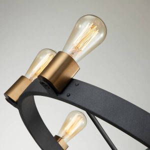 Elstead Quintiesse Lustre Silas, noir, à huit lampes, Ø 82,9 cm