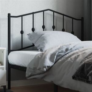 VidaXL T&ecirc;te de lit m&eacute;tal noir 107 cm Black