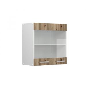 Vicco - Meuble de cuisine haut vitré R-Line, Chêne Artisan, 60 cm