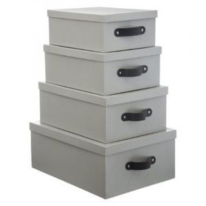 Image de Lot de 4 boîtes de rangement Gris