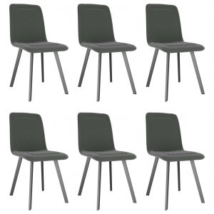 Image de VidaXL Chaises de salle ? manger 6 pcs Gris Velours