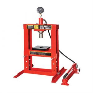 Varan Motors	 Motors - XRD100300 Presse d'atelier hydraulique 10 Tonnes avec manomètre - Rouge