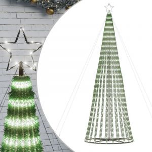 vidaXL Arbre de Noël lumineux conique 688 LED blanc froid 300 cm