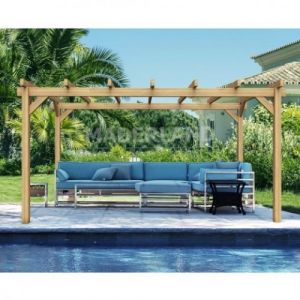 Maderland Pergola en bois autoportante - mod&egrave;le VALENCIA - 800 x 300 cm