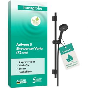 Image de Hansgrohe Activera Select S 28048670 Ensemble de douche avec pommeau de douche à économie d'eau (EcoSmart, 2 types de jets, flexible de douche 1,60 m) et barre de douche 72 cm à espacement variable