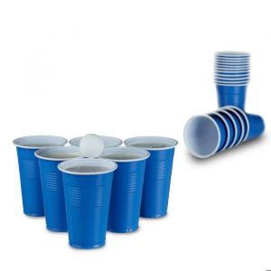 Relaxdays 200x Gobelet en plastique 473 ml contenance pour bières fêtes soirées anniversaire verre en plastique bleu