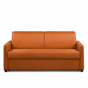 Italian Spirit Canapé convertible express DAY 120 cm métal mono assise matelas 14 cm polyuréthane orange