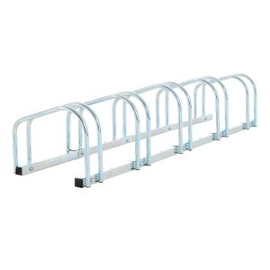 Image de Homcom Râtelier pour 5 vélos acier galvanisé argent neuf 25