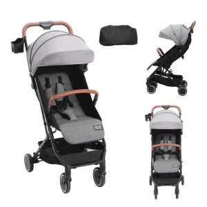 VEVOR Poussette bébé nouveau-né enfant bas âge réglable en un clic gris foncé